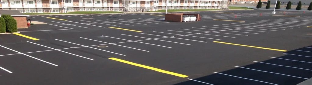 Parking lot paved and striped